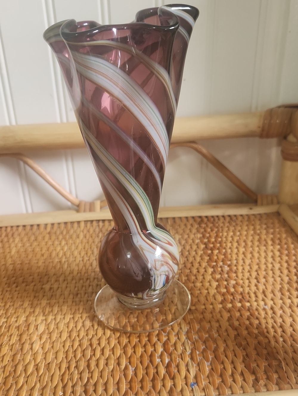Art Glasd Fluted Vase
